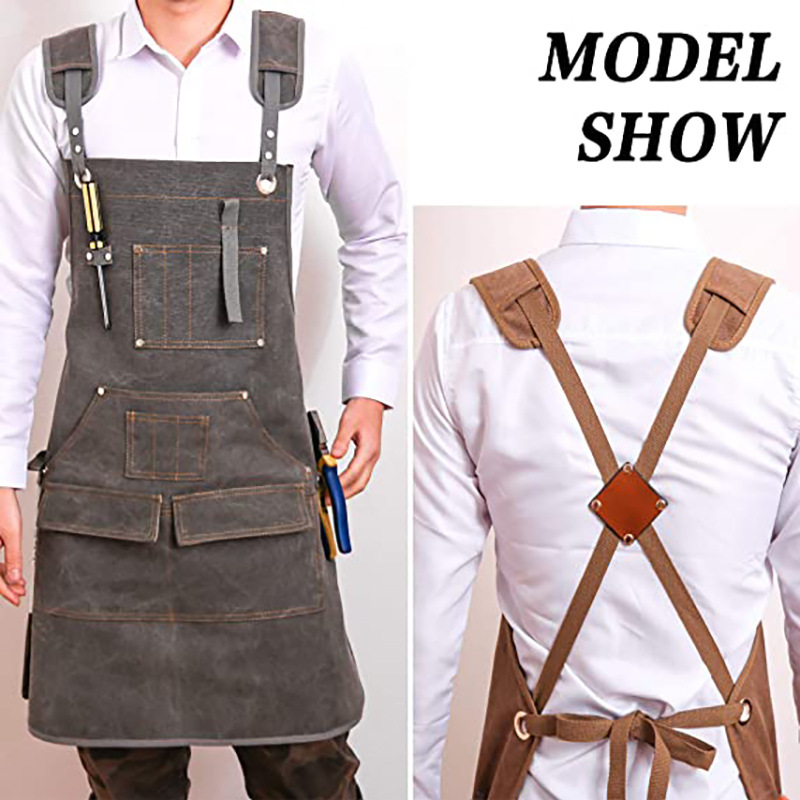Woodworking Apron - Simple thickened wear-resistant canvas apron, woodworking