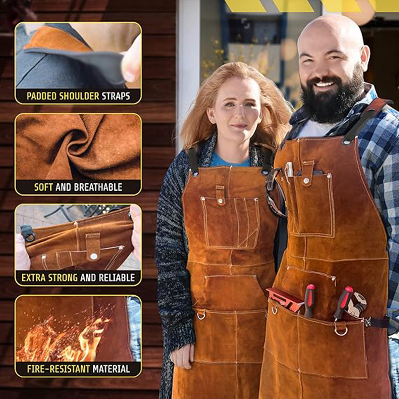 Woodworking Apron - Flame-retardant and waterproof apron, double-sided fleece,
