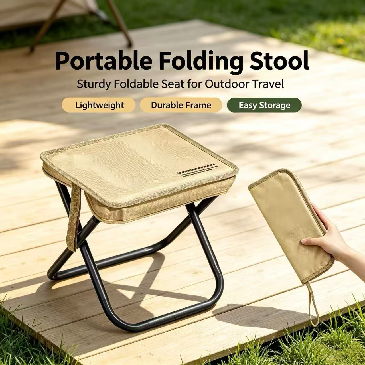 Woodworking Outdoor Furniture - Magza Portable Folding Stool Ultra Light