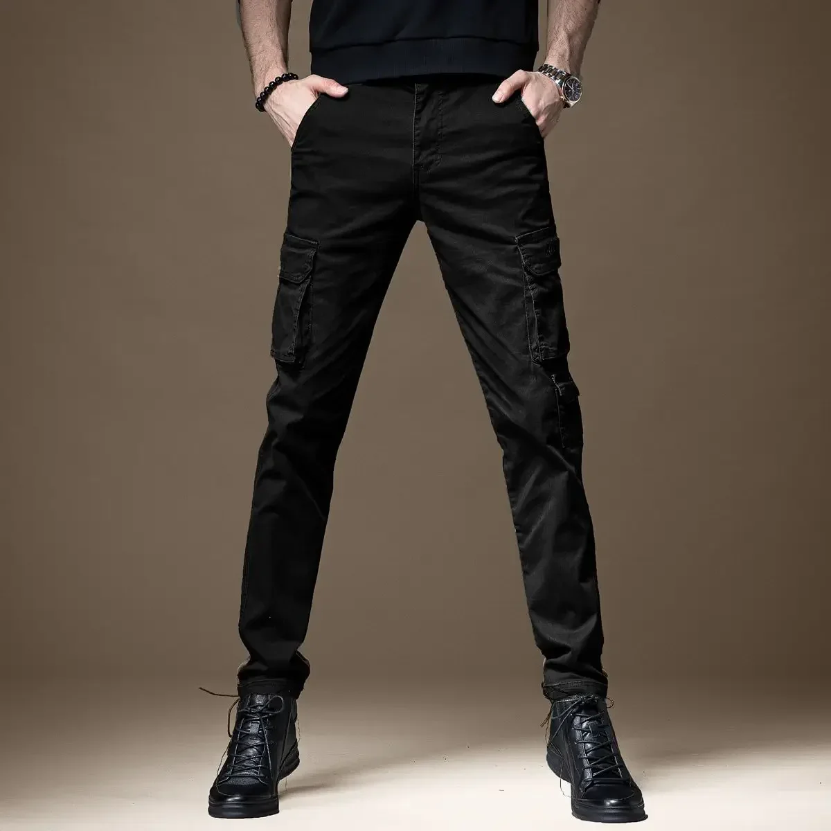 Trousers Man Black Slim Cargo  - огляд і ціна Woodworking Brand
