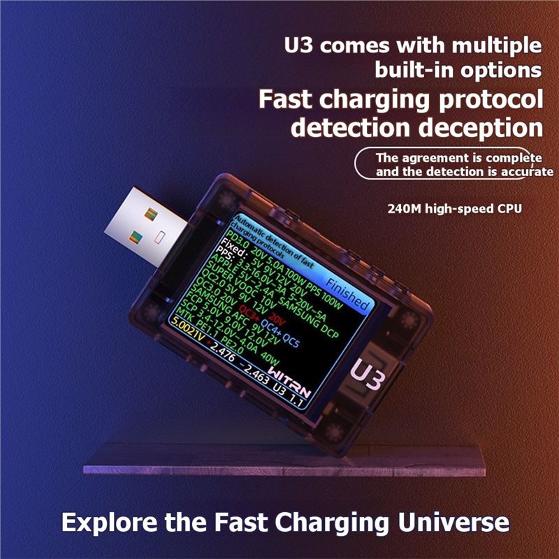 ABUI-USB Tester U3 3.1 PD Deco - огляд і ціна Woodworking Qc