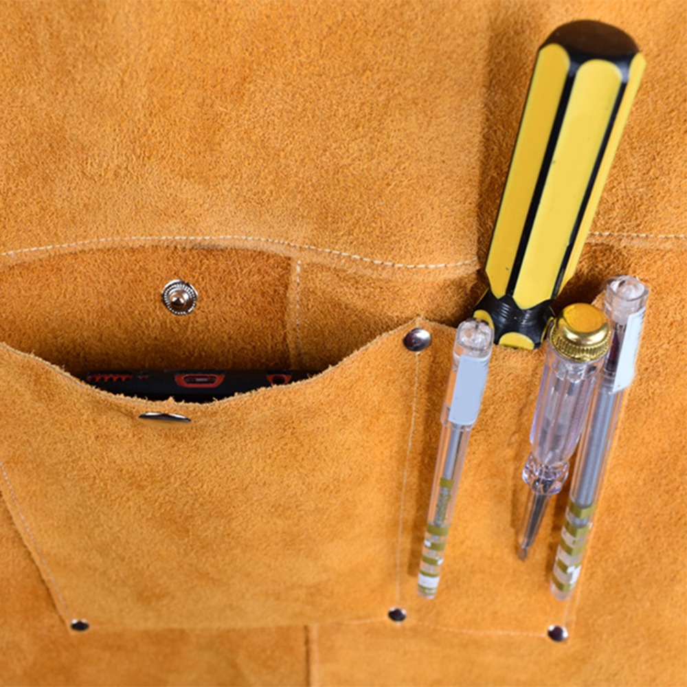 Orange Thick Cowhide Welding A - огляд і ціна Woodworking Apron