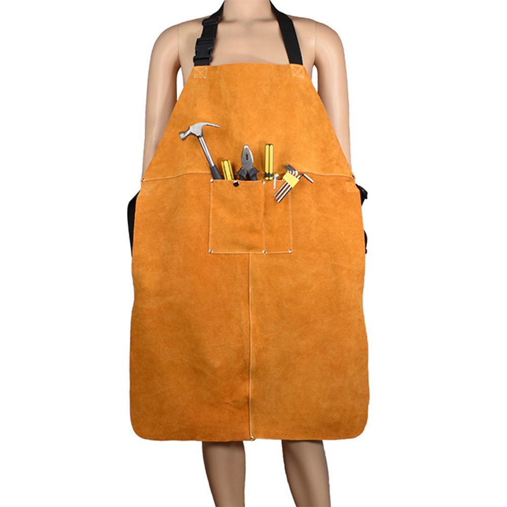 Orange Thick Cowhide Welding A - огляд і ціна Woodworking Apron